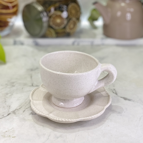 TAZA JUANA + PLATO AMAPOLA 450 ML
