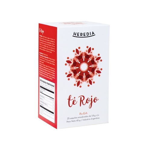 TÉ EN SAQUITOS HEREDIA TÉ ROJO 25 SAQ x 1.8 GR