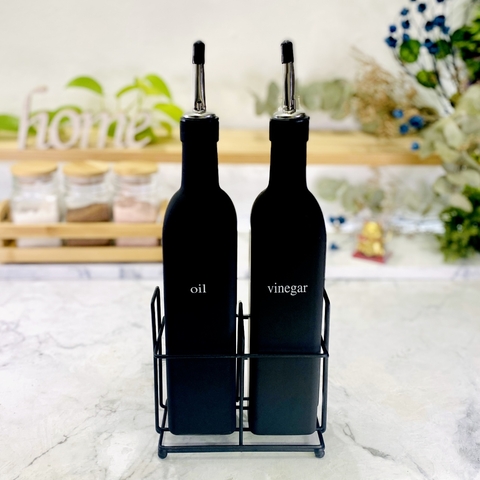 SET DE BOTELLAS DE VIDRIO PARA ACEITE Y VINAGRE 500 ML