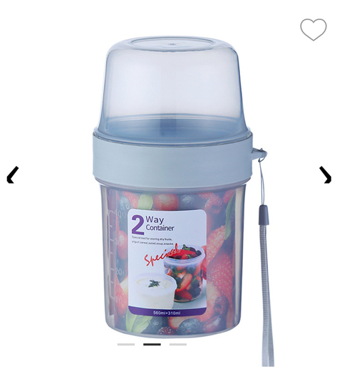 ORGANIZADOR CON SEPARADOR IDEAL PARA ENSALADAS O YOGURT 560 ML