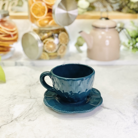 TAZA MARGARITA + PLATO AMAPOLA 500 ML