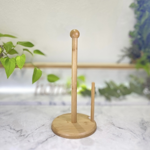 PORTA ROLLO DE COCINA PARA PAPEL MADERA DE BAMBÚ