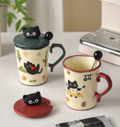 TAZA DE CERÁMICA GATO NEGRO 480 ML en internet