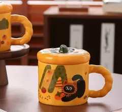 TAZA CERÁMICA GATO/CALABAZA - comprar online