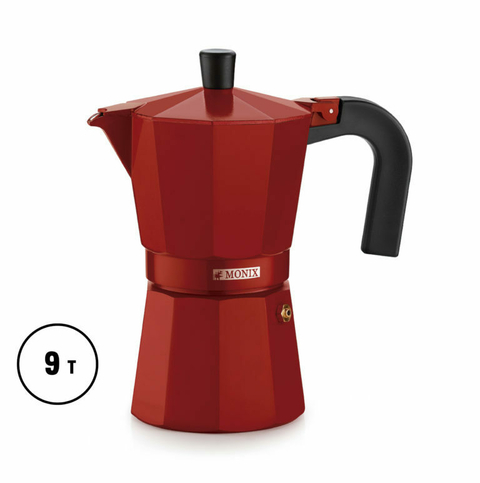 CAFETERA EXPRÉS DE ALUMINIO MONIX 9 POCILLOS