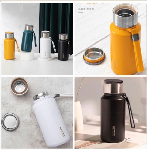 TERMO PORTATIL DE ACERO INOX DE DOBLE PARED CON INFUSOR 600 ML