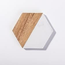 POSA VASOS HEXAGONAL MARMOL + ACASIA