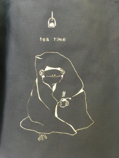 BOLSA DE TELA TOTE BAG REUTILIZABLE BLACK - MR & MRS TEACUP