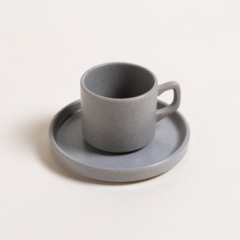 SET TAZA Y PLATO NET GRANITE 185 ML - MR & MRS TEACUP