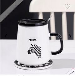 TAZA SIMPLE ANIMAL CON TAPA & CUCHARITA 430 ML en internet