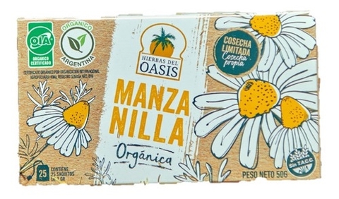 TÉ EN SAQUITOS OASIS ORGANICA MANZANILLA 25 SAQ x 2 GR