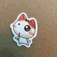 STICKERS LOVE CAT/GATO KAWAI (SERIE D ) C/U - MR & MRS TEACUP