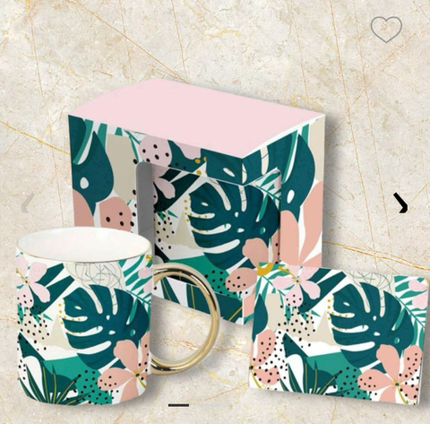 TAZA DE CERÁMICA FLOWERS 330 ML - comprar online