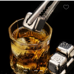 CUBO DE HIELO ACERO INOXIDABLE + PINZA 4 UN
