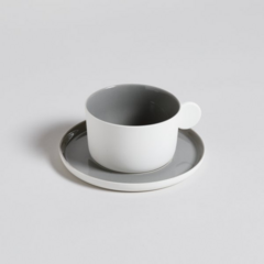 TAZA PLATO CAPRY GREY 200 ML - MR & MRS TEACUP