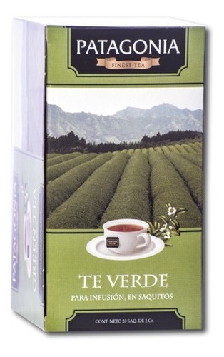 TÉ EN SAQUITOS PATAGONIA TÉ VERDE 20 SAQ x 2 GR