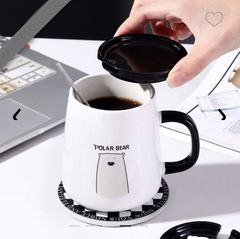 TAZA SIMPLE ANIMAL CON TAPA & CUCHARITA 430 ML - comprar online