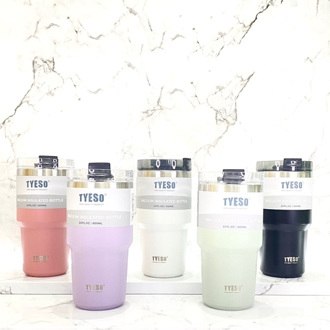VASO TERMICO DE ACERO INOXIDABLE CON SORBETE TYESO 600 ML