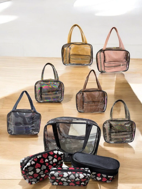 COSMETIQUERA TRANSPARENTE 4 PIEZAS - comprar en línea