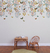 papel de parede barrado borboletas com amoras (cores variadas)