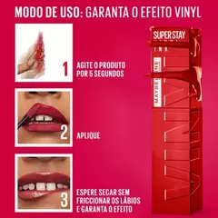 Batom Líquido Maybelline Superstay Vinyl Ink Acabamento Brilhante Cor Lippy - comprar online