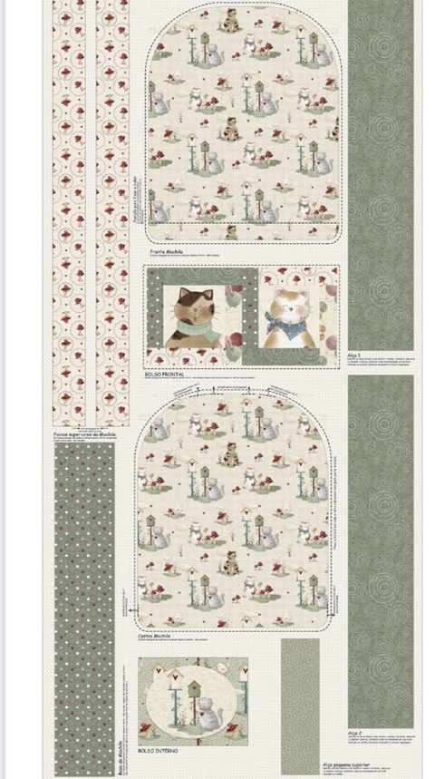 PAINEL DE MOCHILA COLEÇÃO CATS (cód 231220)