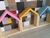 Kit 3 Nichos Casinha Pinus Natural 25x30 (teto colorido) - comprar online