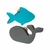 Kit 2 Ganchos Parede Baleia + Peixe - Ramona Artes