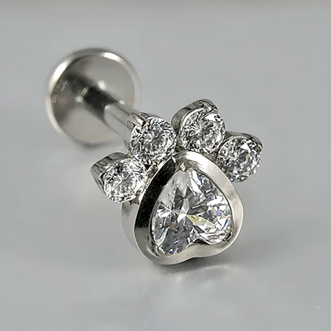 LABRET TITÂNIO PATINHA ZIRCÔNIAS - comprar online