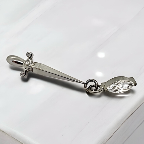 LABRET TITÂNIO ADAGA HALADIA PINGENTE ZIRCÔNIA - comprar online