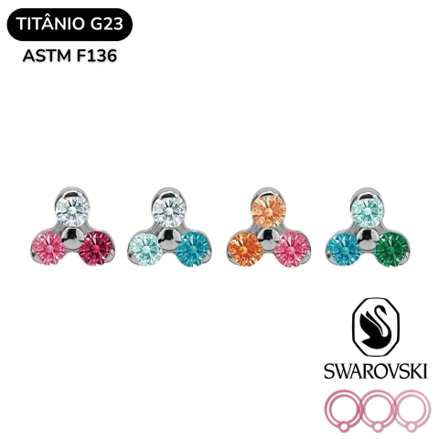 Push Pin Trinity Tri Cristais SWAROVSKI - comprar online