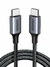 Ugreen Cable de Carga Rápida USB-C Macho - USB-C Macho, 2 Metros, Negro