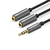 Ugreen Cable Auxiliar 3.5mm Macho - 2x 3.5mm Hembra, 20cm, Negro/Gris - comprar en línea