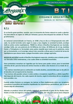 BIO SANIT BTI LARVICIDA BACTERICIDA 30cc ORGANIX - comprar online
