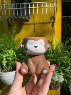 MACETA ANIMAL "MONITO" CERAMICA en internet