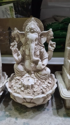 FUENTE MEDIANA GANESHA DE LA FORTUNA 39X29X26 DE RESINA