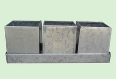 JUEGO X 3 CUBO 10 X 10 CON PLATO DE ZINC LA ZINGUERIA