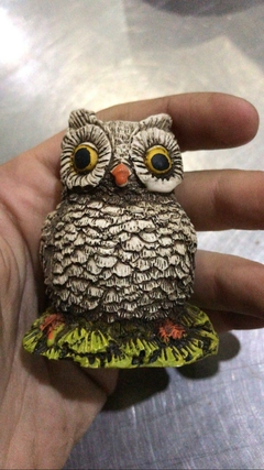 MINI ADORNO BUHO PINTADO DE RESINA