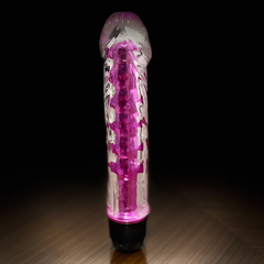 VIBRADOR JELLY - MULTIVELOCIDADE COM CAPA LISA TRANSPARENTE