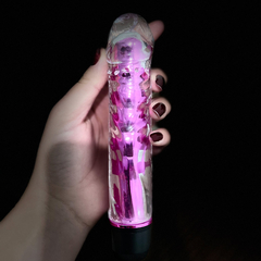 VIBRADOR JELLY - MULTIVELOCIDADE COM CAPA LISA TRANSPARENTE na internet
