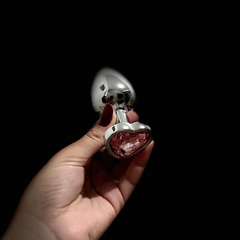 Plug Anal de Aço com Cristal Formato Coração G