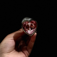 Plug Anal de Aço com Cristal Formato Coração G - comprar online