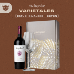 ESTUCHE LAS PERDICES VARIETALES MALBEC + COPA DE VINO