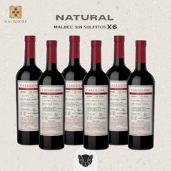 CALIGIORE NATURAL MALBEC SIN SULFITO - CAJA X 6 BOTELLAS DE 750 CC - comprar online