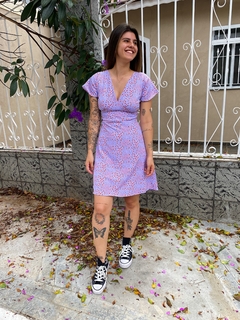 Vestido Antonella Lilás Floral - comprar online