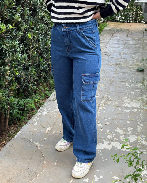 CALÇA CARGO WIDE LEG - ESCURA - comprar online