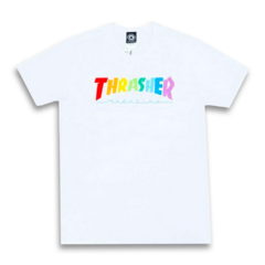 Camiseta Thrasher Feminino Rainbow Mag Branco