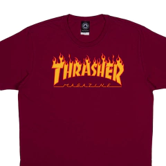 Camiseta Thrasher Feminino Flame Logo Bordô - comprar online