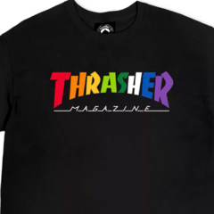 Camiseta Thrasher Feminino Rainbow Mag Preto - comprar online