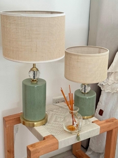 Lampara Tiffany verde chica con base (DE272)
